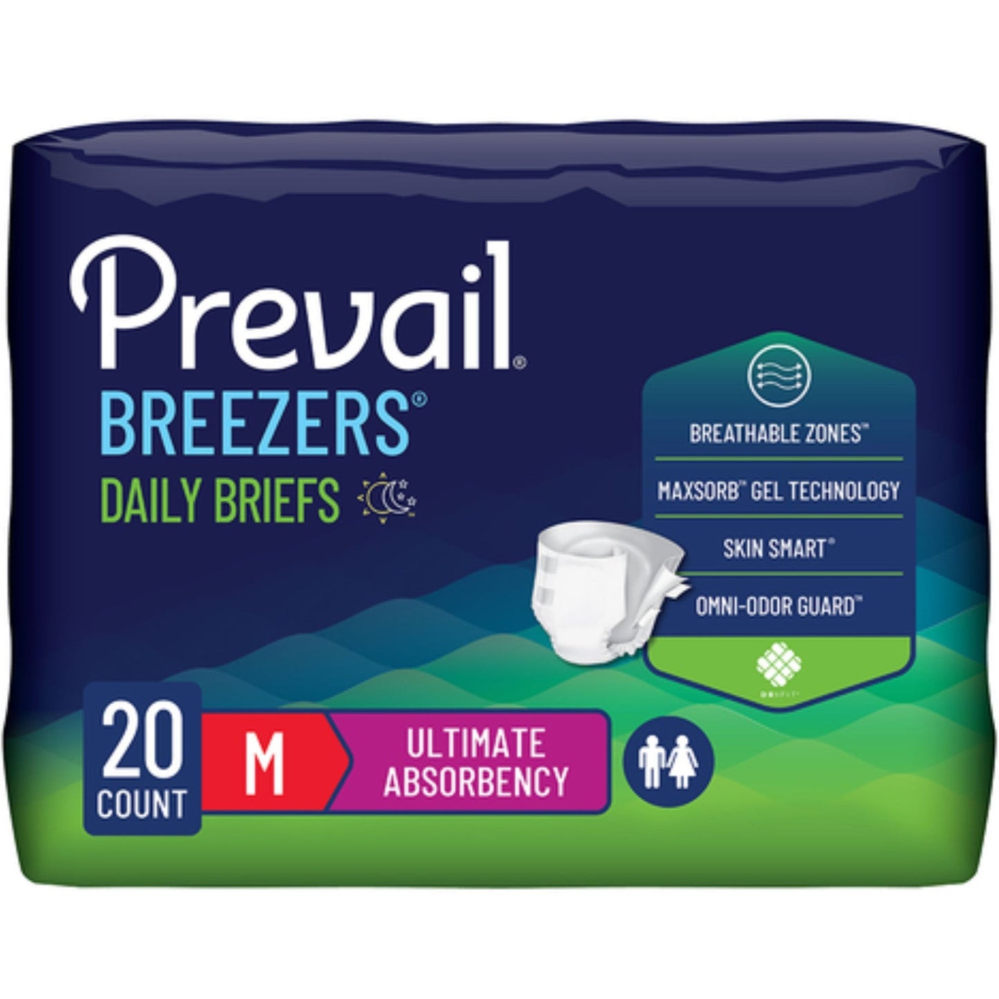 Daily briefs, ultimate absorbency, size M, 20-count package