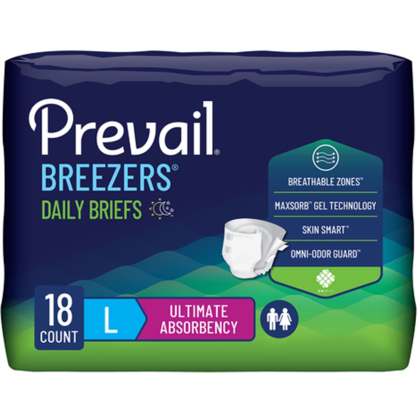 Daily briefs, ultimate absorbency, size L, 18-count package