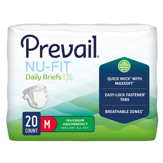 Daily briefs, size M, maximum absorbency, 20-count package front