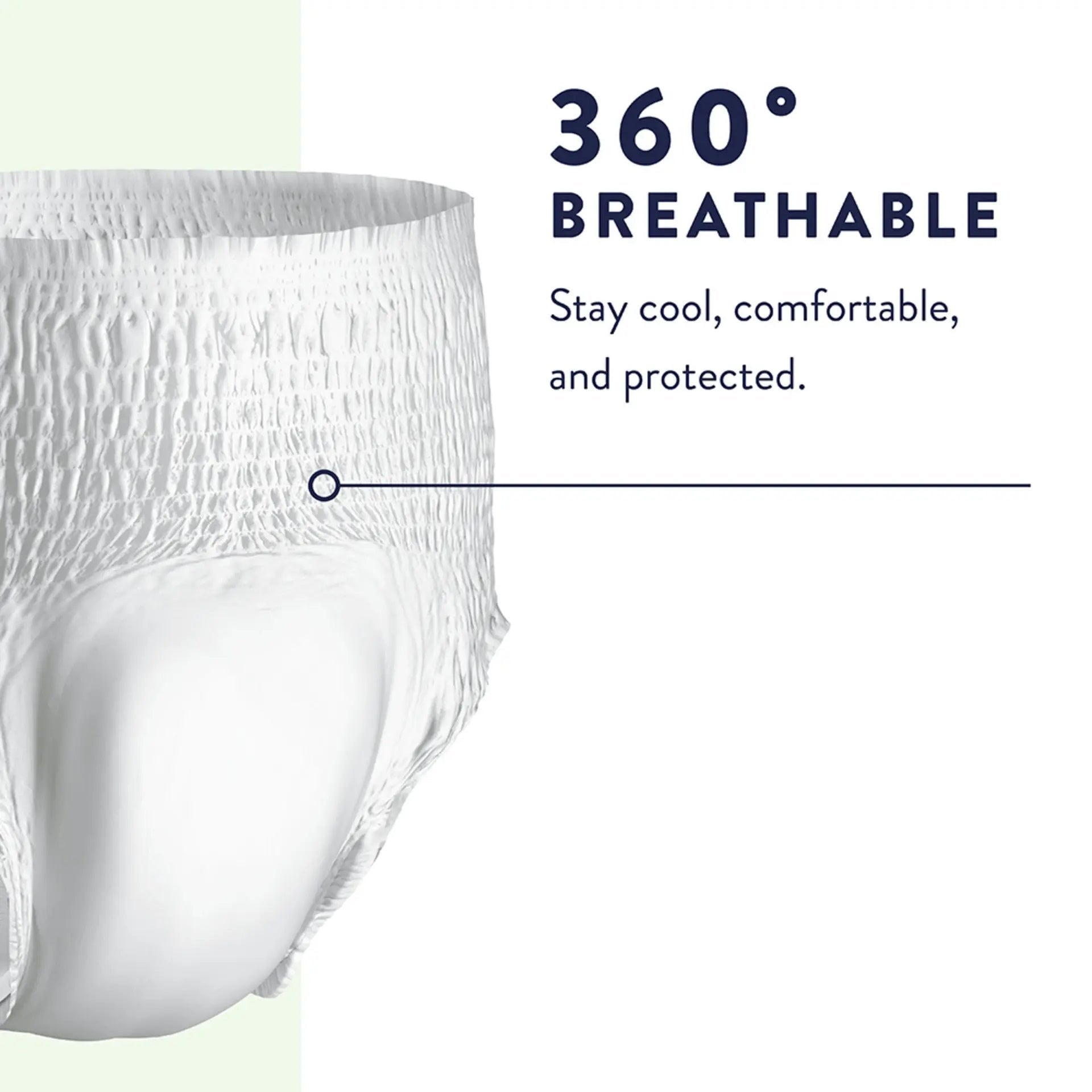 Light gray pull-on underwear with 360° breathable design for cool, comfortable wear