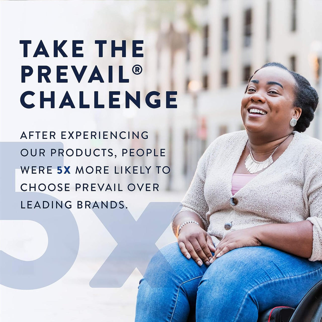 Promotional graphic for Prevail protective hygiene products with customer on chair