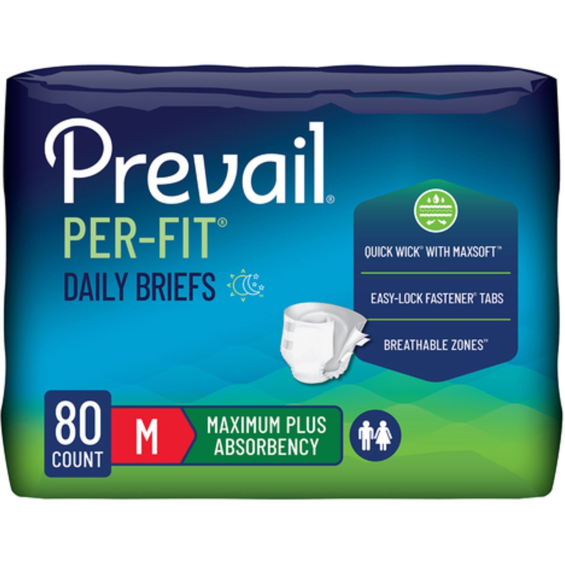 Maximum absorbency brief, Medium (M), unisex, 80 count