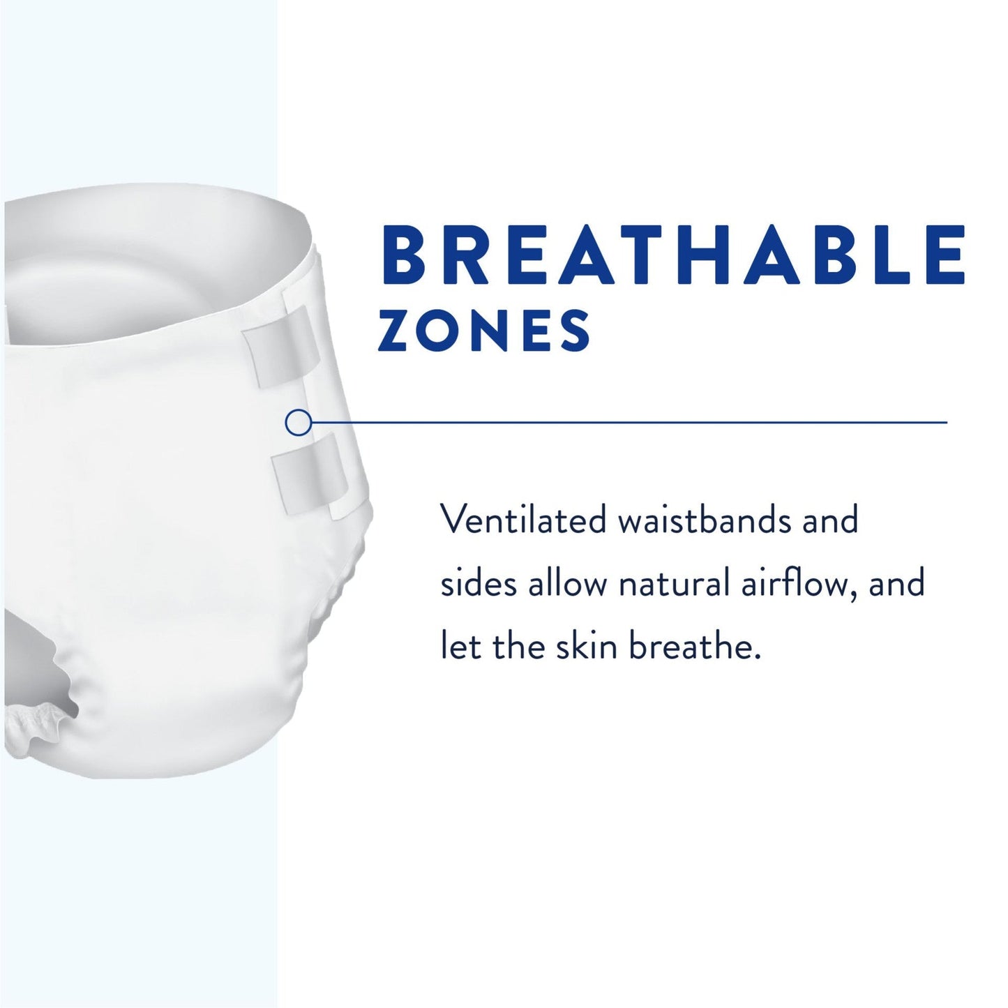 White unisex brief with breathable zones feature and side tabs