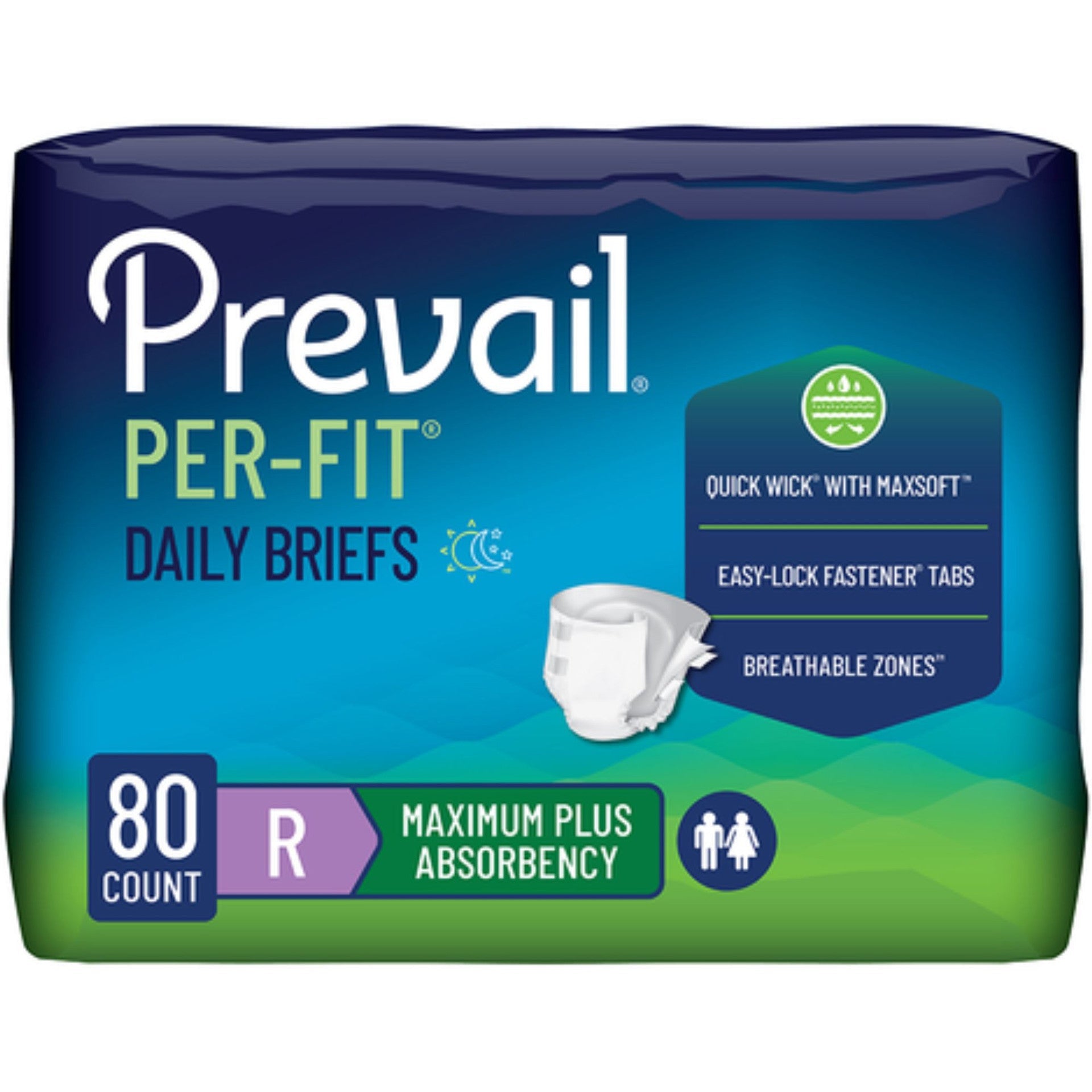 Maximum absorbency brief, Regular (R), unisex, 80 count