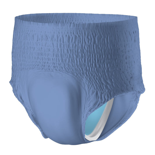 Men’s pull-on daily underwear in blue-gray with contoured brief-style leg openings