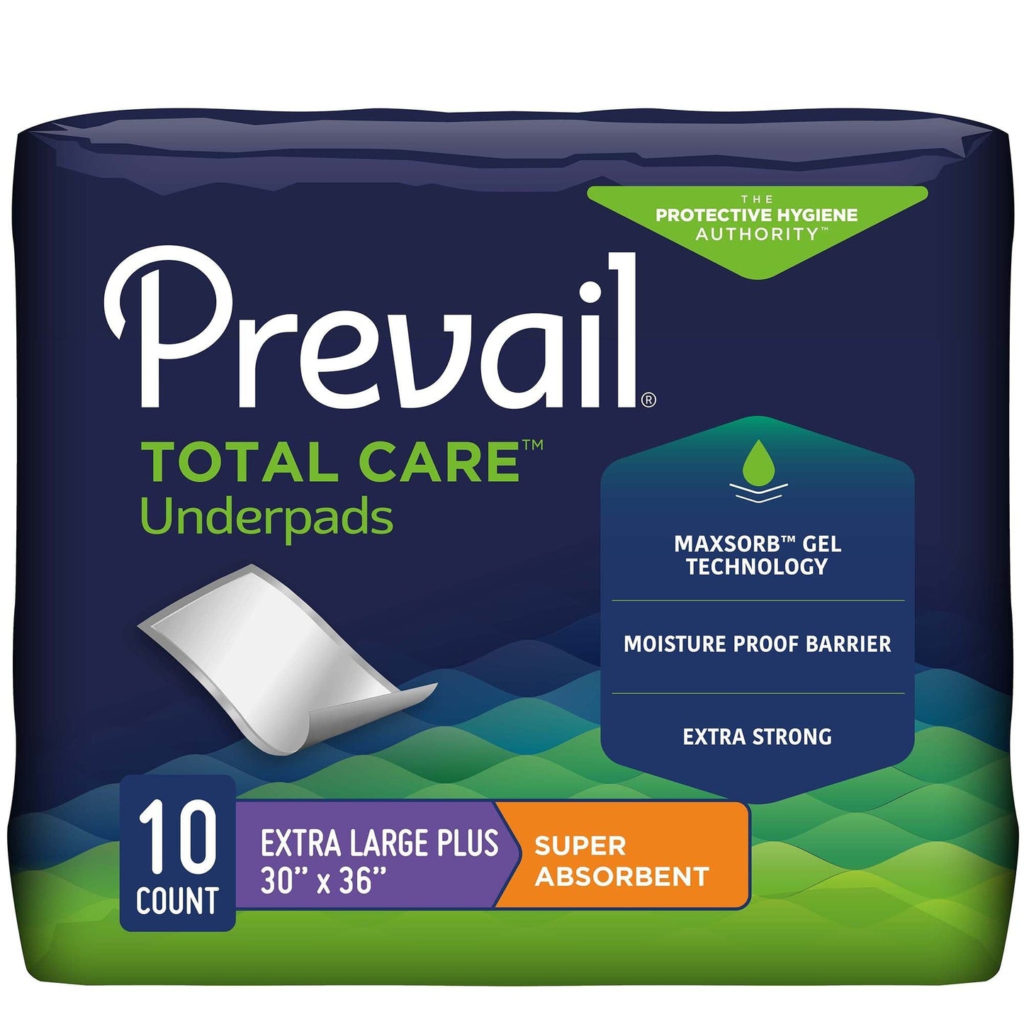 Disposable underpads, extra large plus 30 x 36 in, 10 count pack
