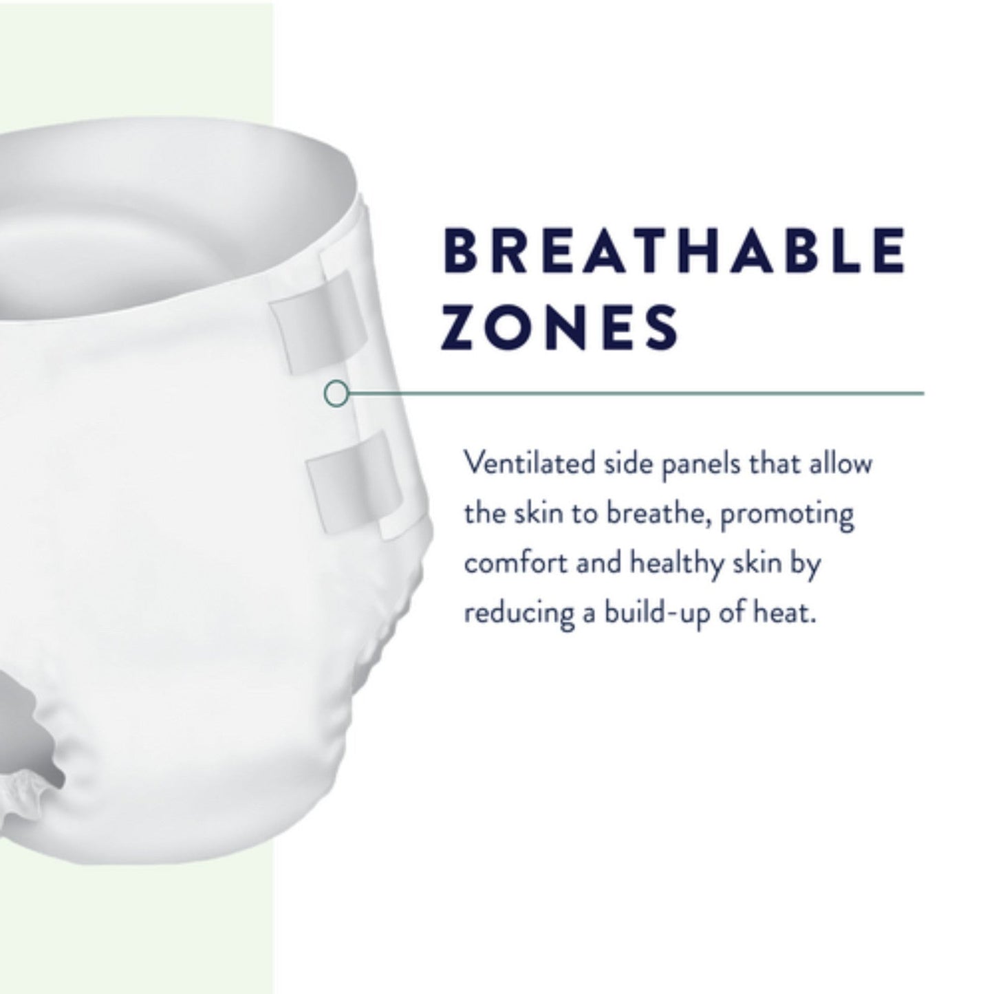 White disposable briefs with ventilated breathable side zones for comfort