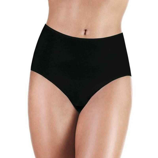 Women’s black incontinence maxi panty, smooth high-rise brief back view