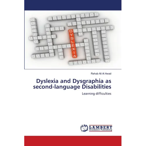 Paperback book with cover text on dyslexia and dysgraphia learning disabilities, red logo