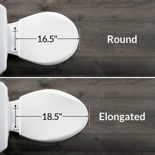 Raised bidet toilet seat shown in round and elongated shapes, white with grey handles