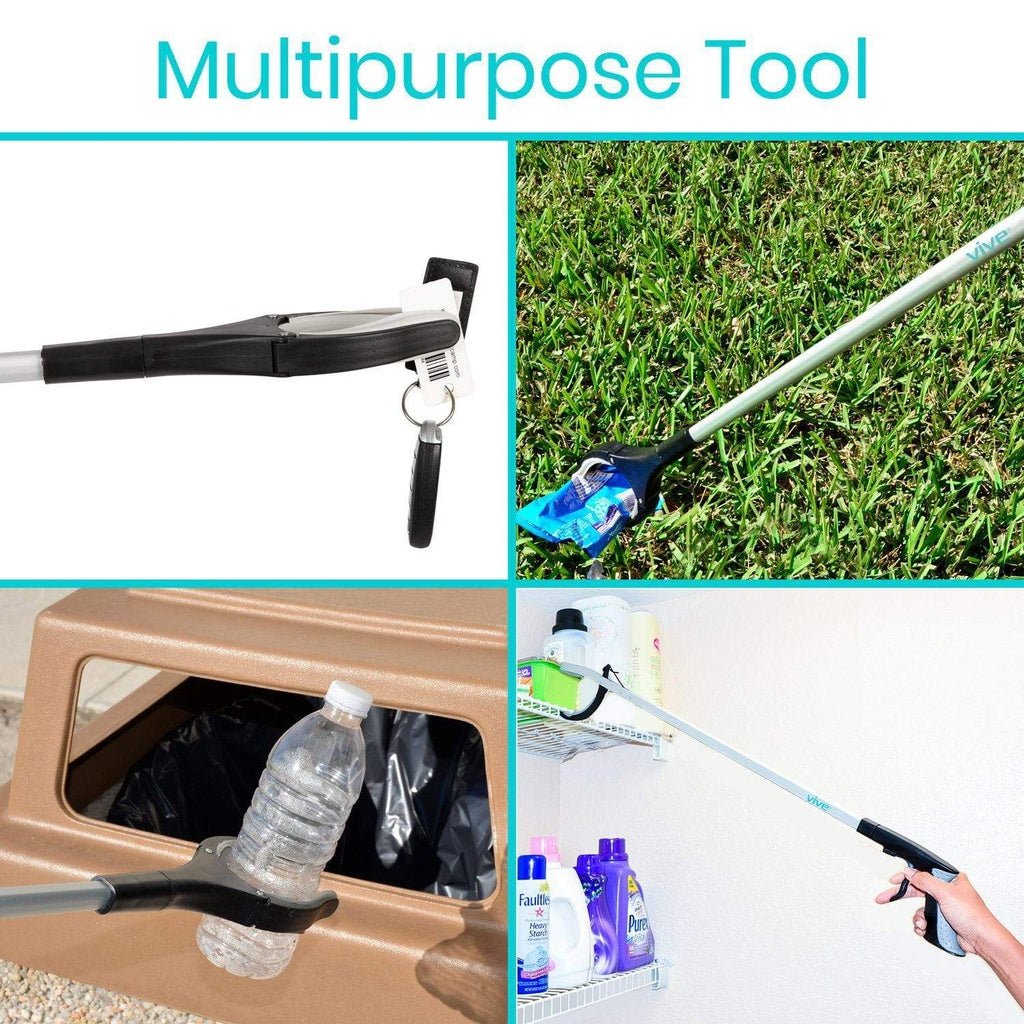 Rotating reacher multipurpose grabber with rotating end for lifting objects
