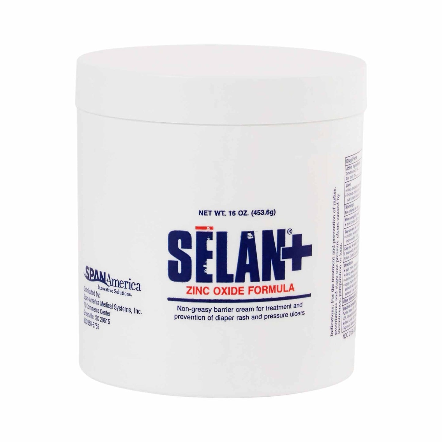 Selan+ zinc oxide barrier lotion jar, 16 oz (453.6 g), scented