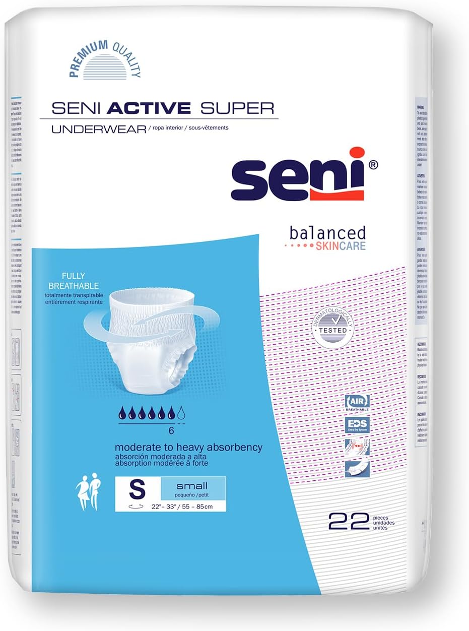 Small disposable absorbent underwear, Seni Active Super, pack of 22