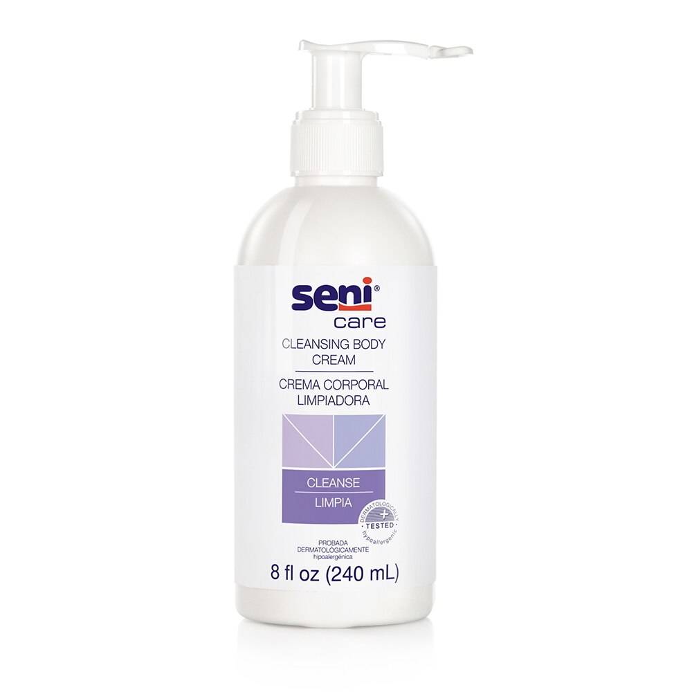 Seni Care Cleansing Body Cream pump bottle, 8 fl oz (240 mL)