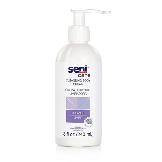 Seni Care Cleansing Body Cream pump bottle, 8 fl oz (240 mL)
