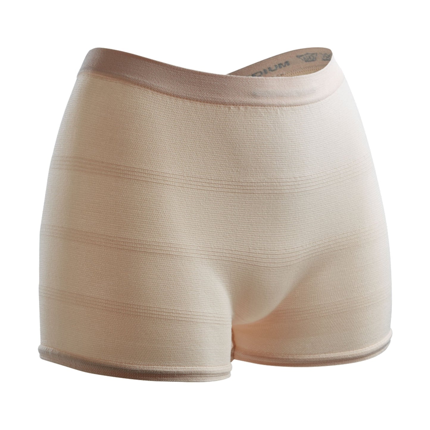 Beige knit supporting pants for incontinence, stretch brief style