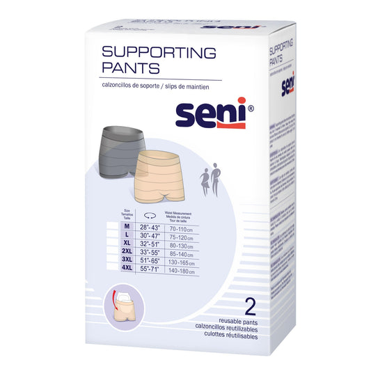 Reusable incontinence supporting pants box, 2-pack