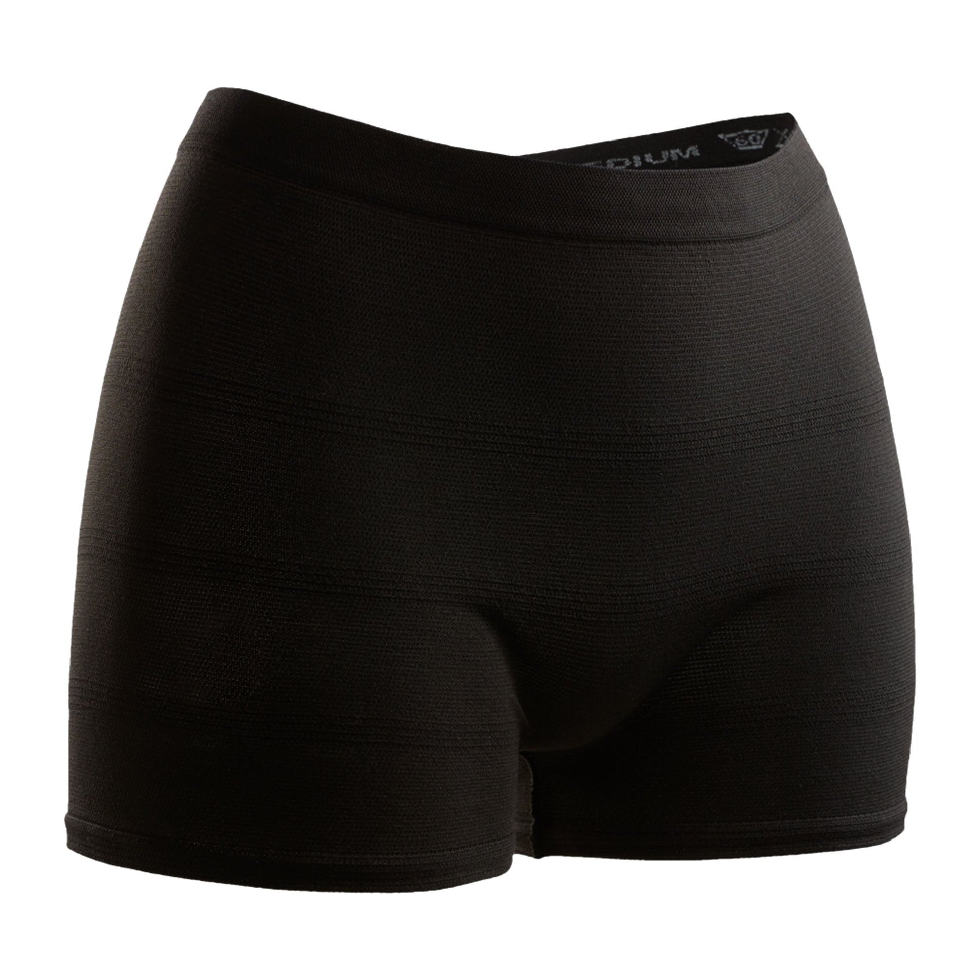 Black knit supporting pants for incontinence, stretch brief style