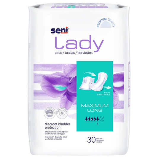 Seni Lady Maximum Long incontinence pads, 30 pieces per pack