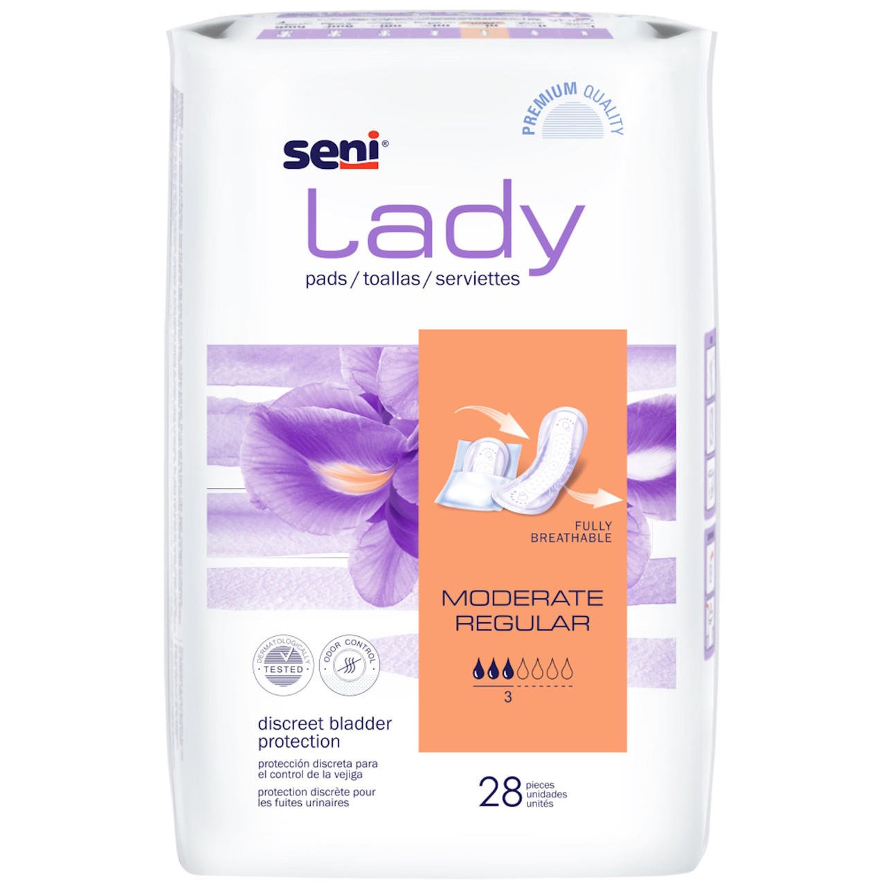 Moderate regular lady pads, 28 pieces pack, breathable protection