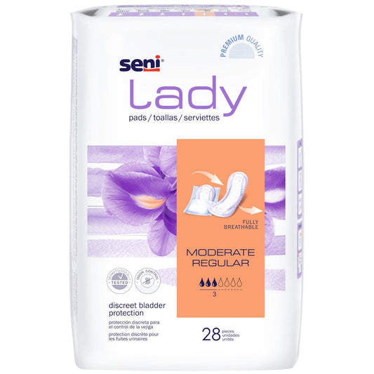 Moderate regular lady pads, 28 pieces pack, breathable protection