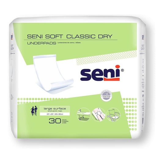 Dry underpads, 23 x 35 in, pack of 30; disposable adult bed pads