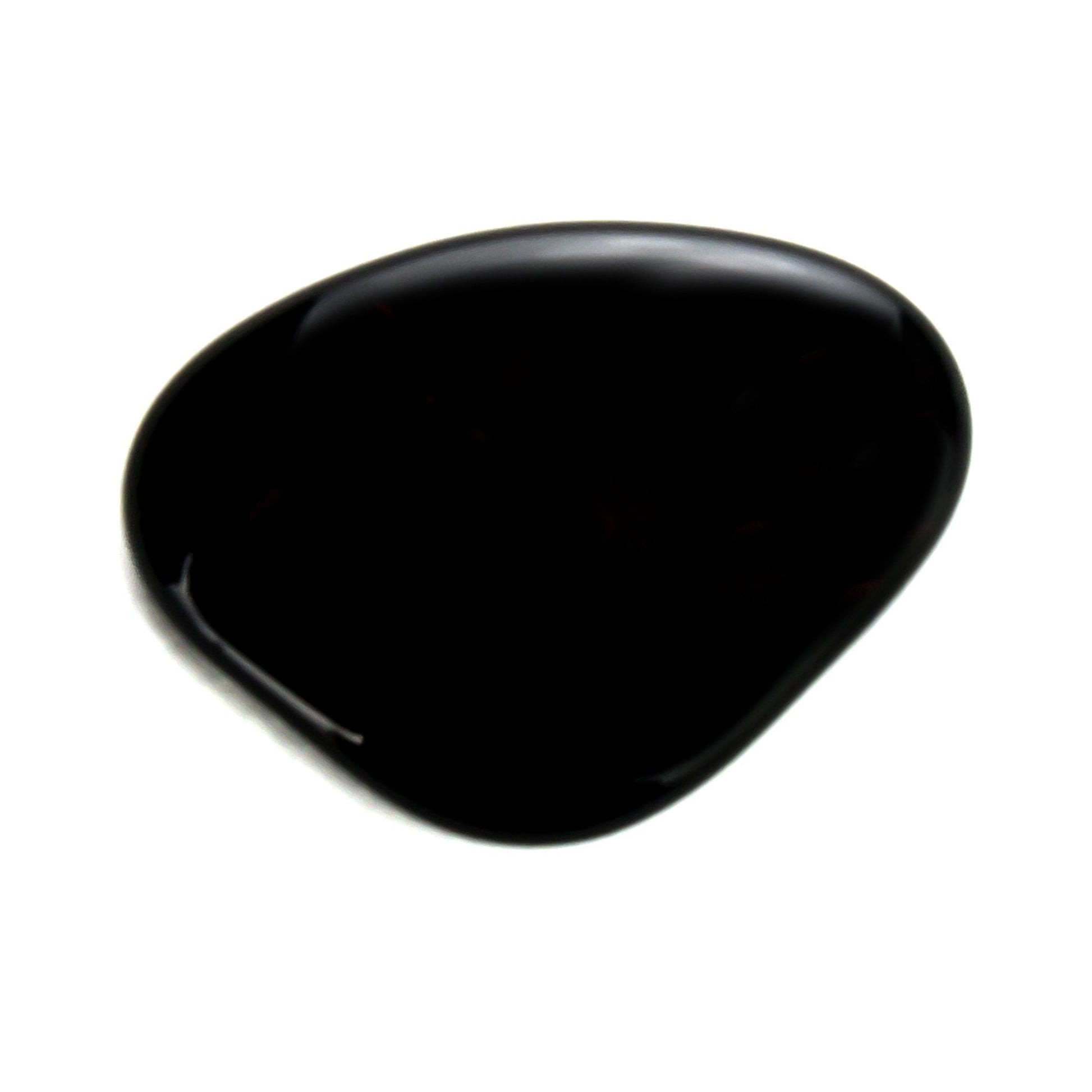 Dark teardrop-shaped gel sample