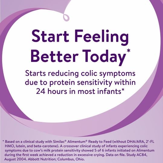 “Start Feeling Better Today” claim panel for Similac Alimentum infant formula