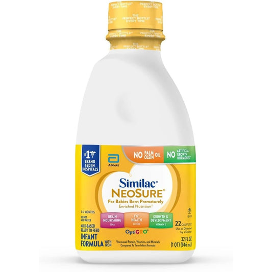 Similac NeoSure ready-to-feed infant formula 32 fl oz bottle, OptiGro label front
