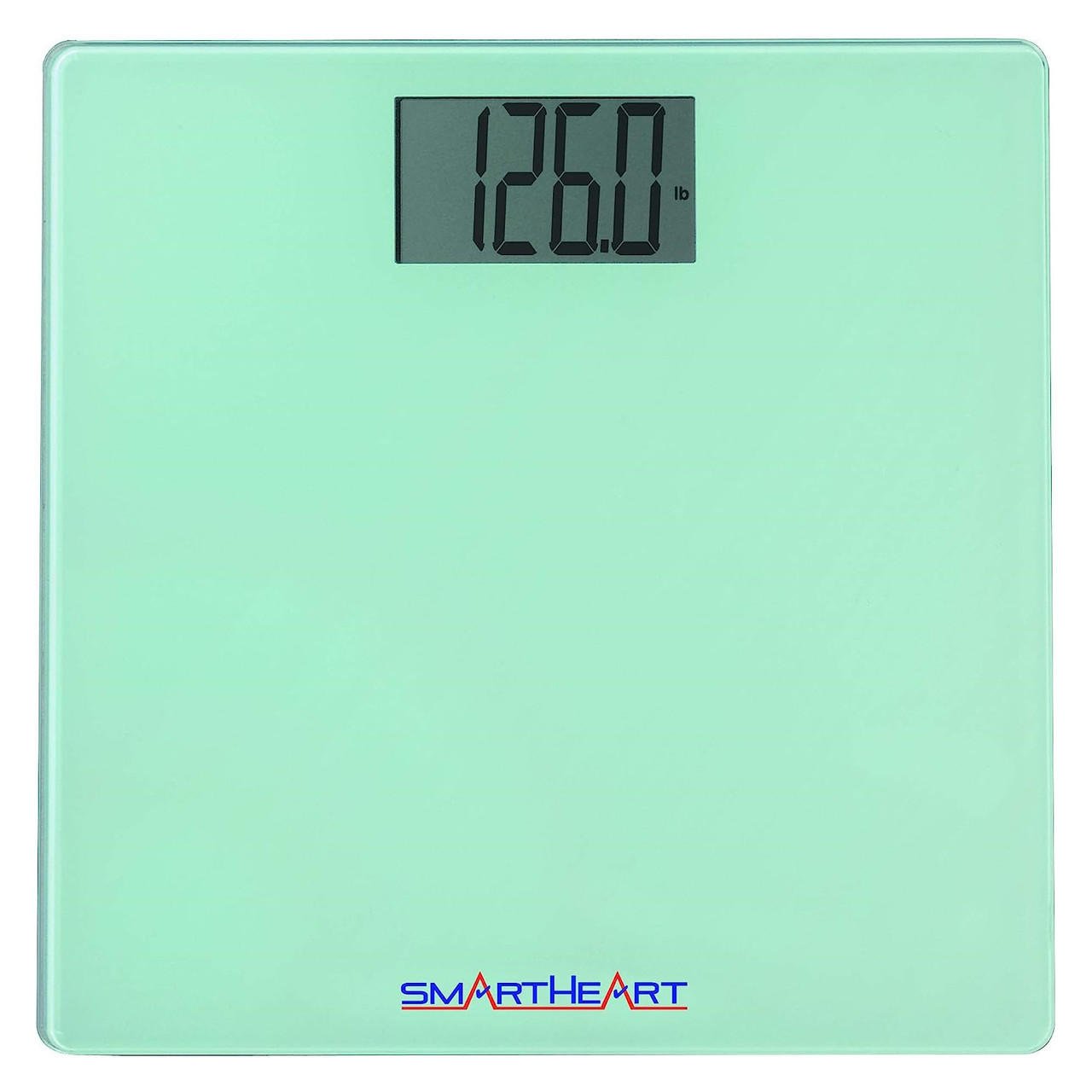 SmartHeart digital scale with LCD display reading 120.0 lb