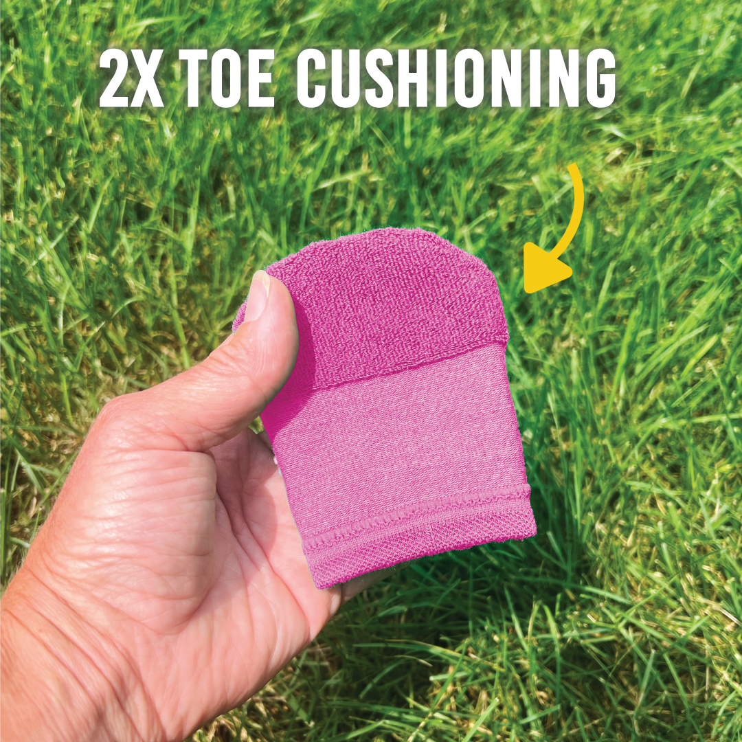 Women's Toe Protection Socks for Runners, Skiers, and Court Sports (4-Pack) Toe Bumpers