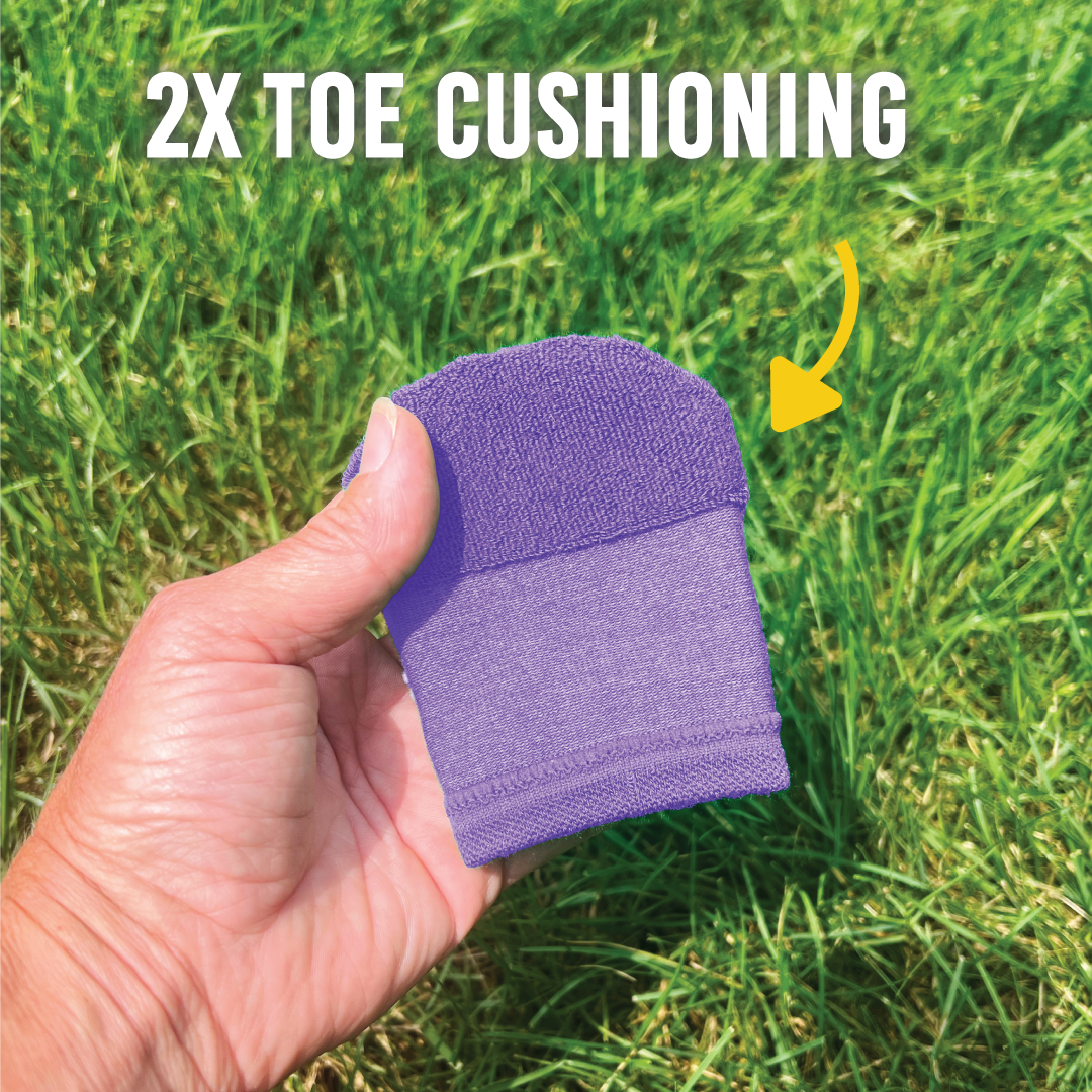 Women's Toe Protection Socks for Runners, Skiers, and Court Sports (4-Pack) Toe Bumpers