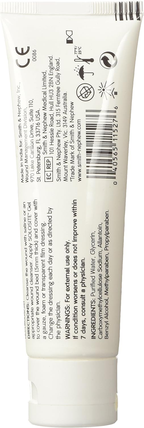 Hydrogel wound care gel tube back label with barcode