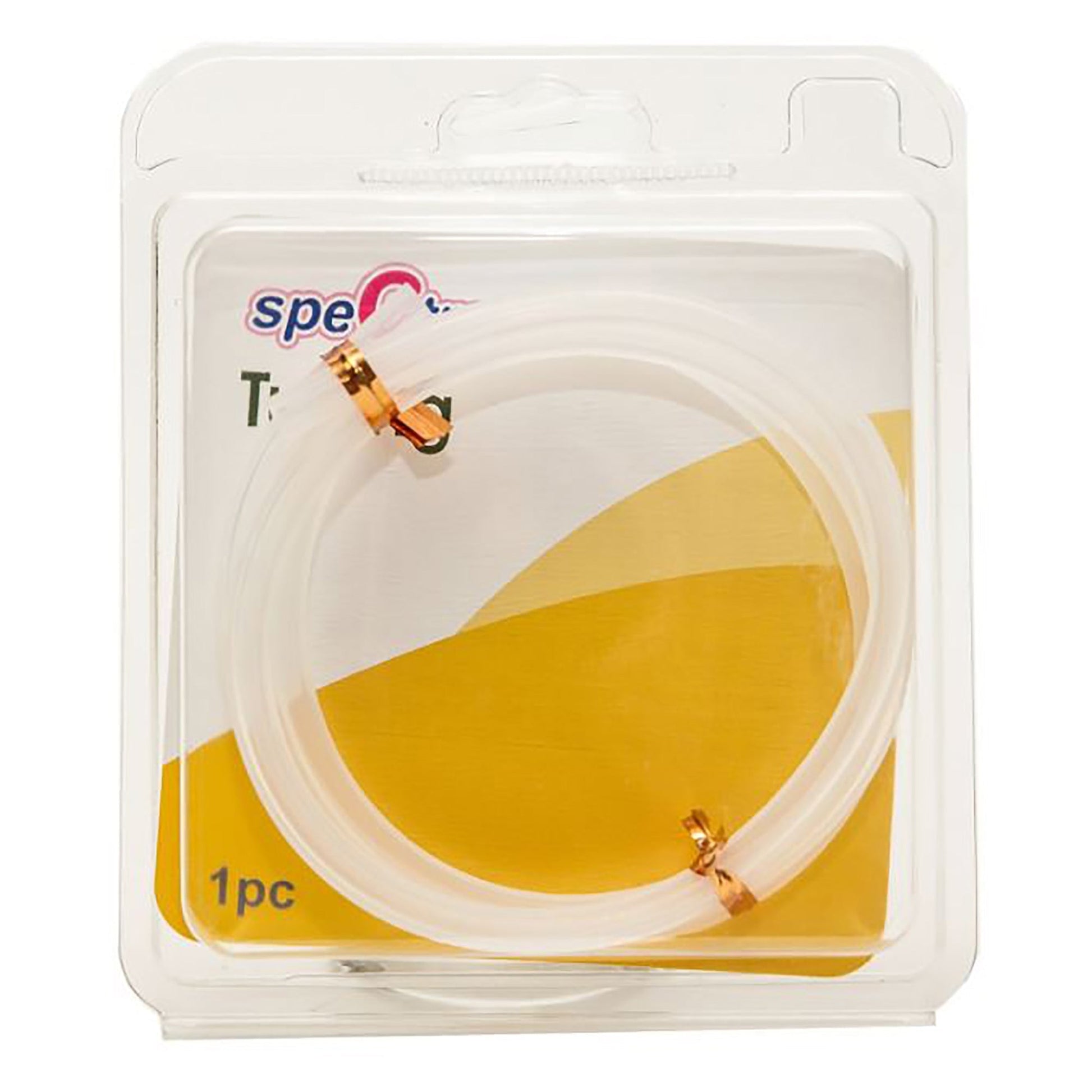 Single (1 pc) replacement tubing in blister pack, clear tube with orange clamp ends
