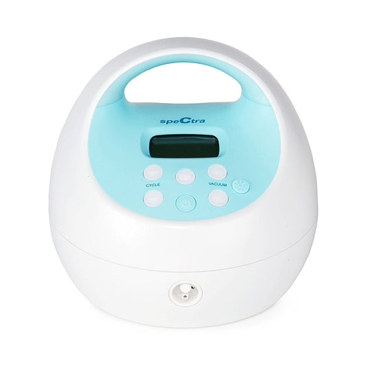 Rechargeable double electric breast pump base with control panel and buttons
