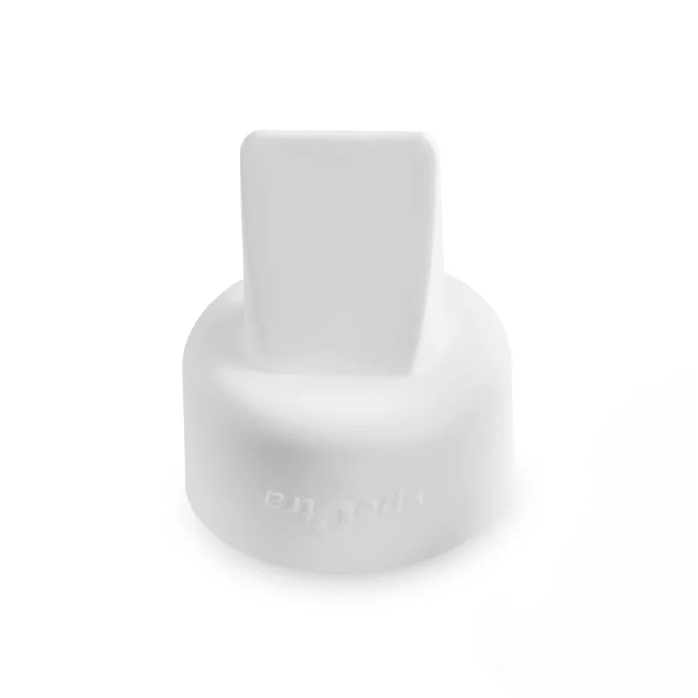 Wide-neck breast flange base, white silicone with raised neck section