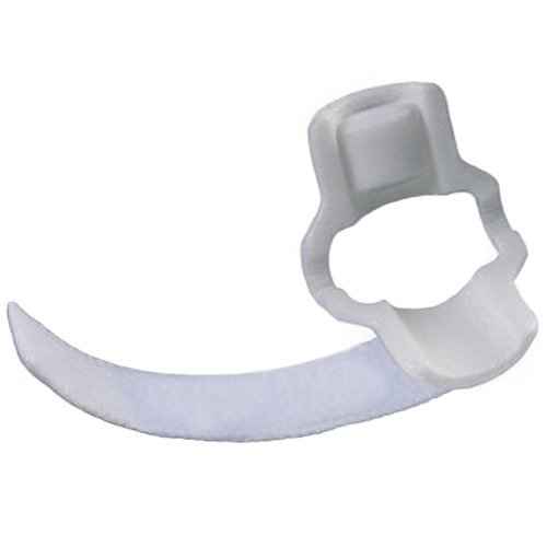 Light gray C3 penis clamp with oval ring opening and curved contact plate