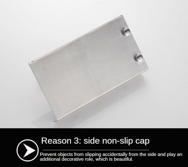 Brushed stainless steel side panel with two mounting holes
