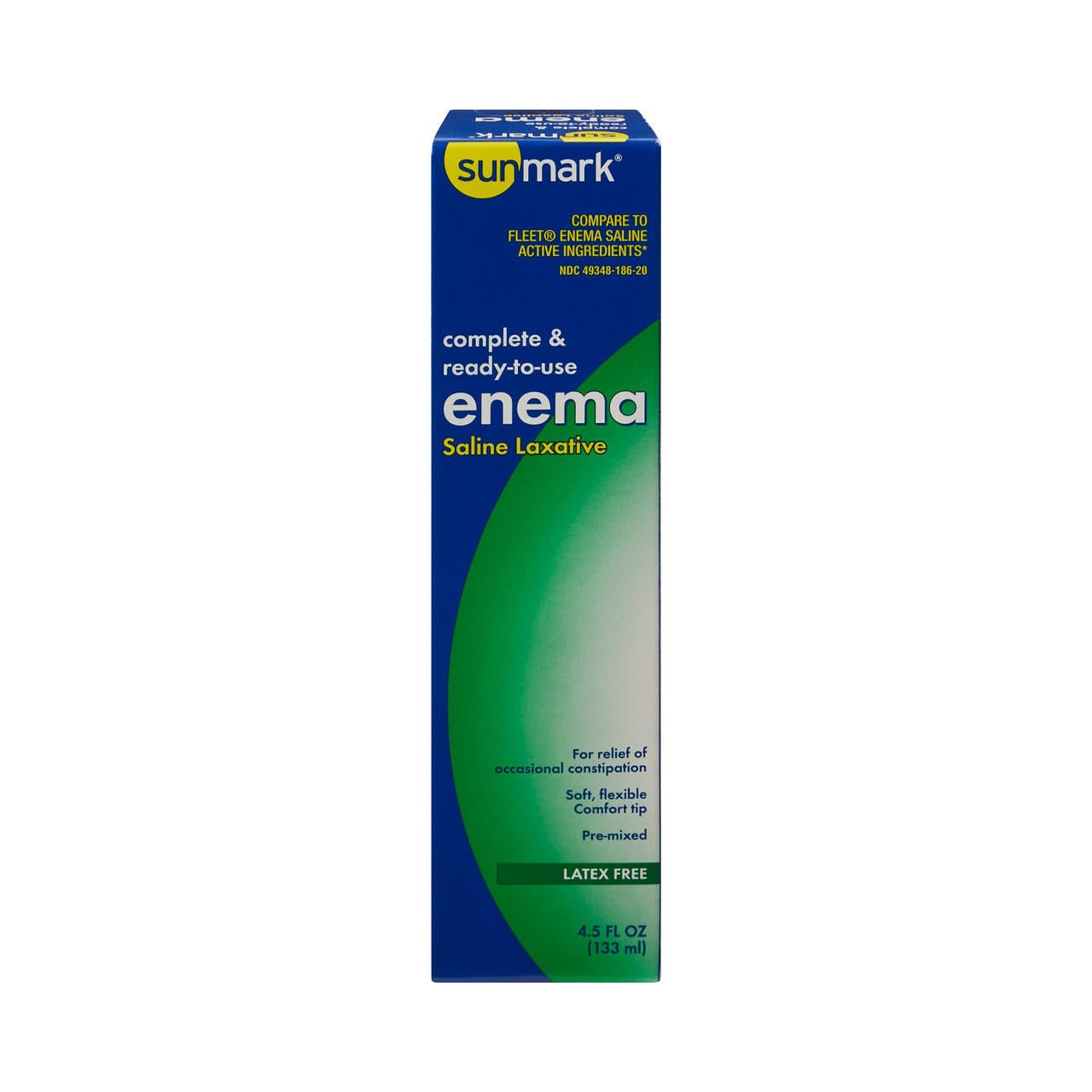 Sunmark complete & ready-to-use saline enema saline laxative box, latex free