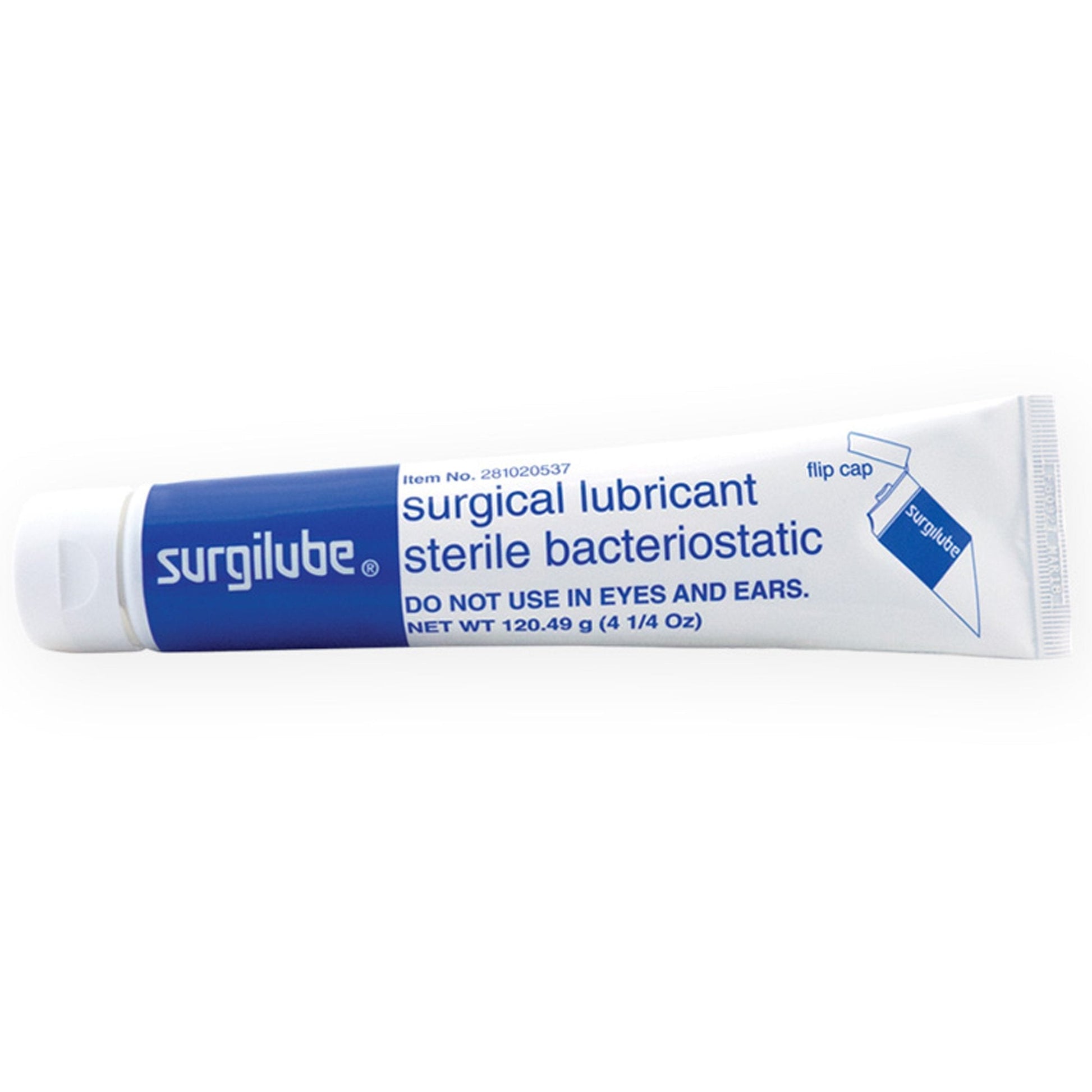 Sterile bacteriostatic lubricating jelly tube, flip cap, 4.25 oz