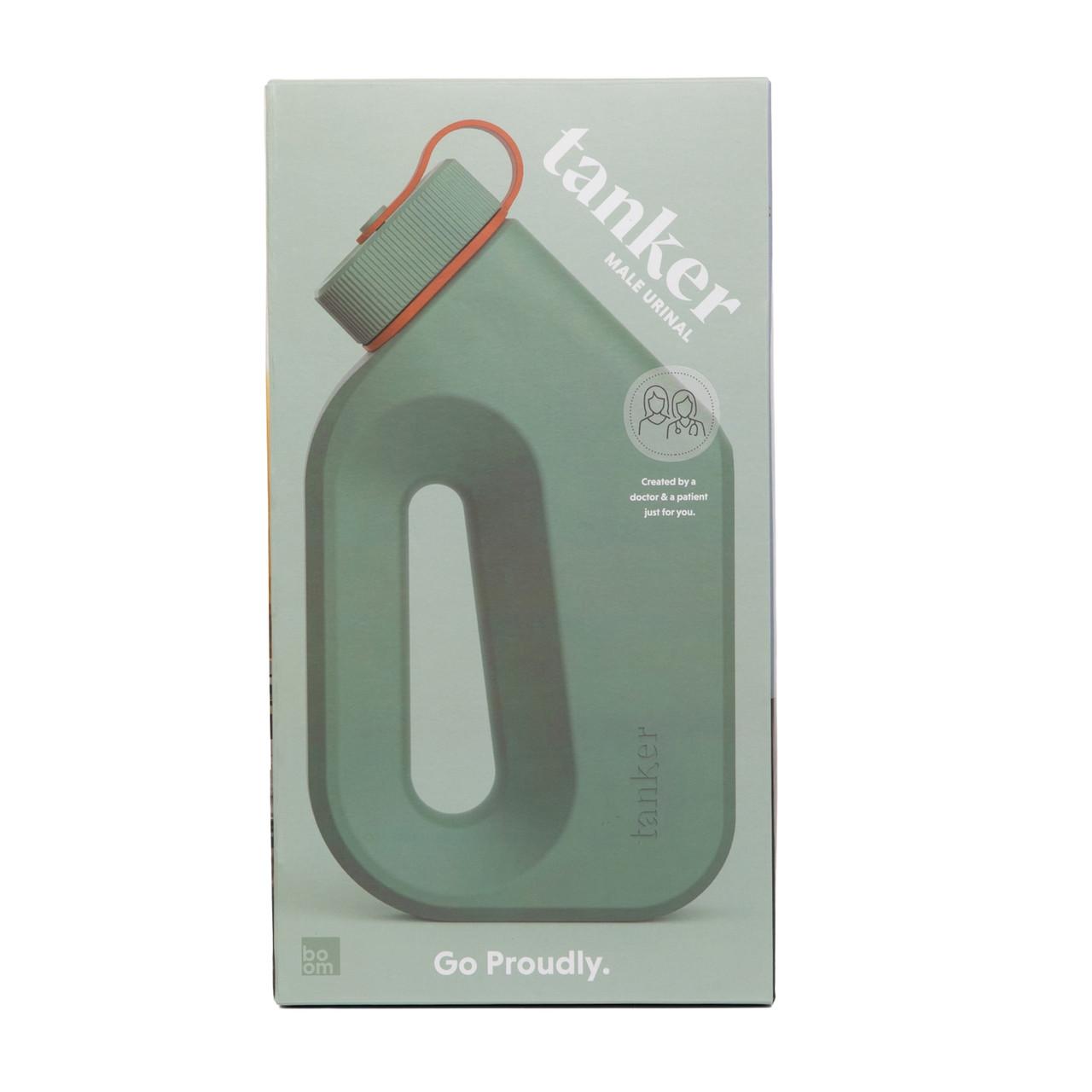 Khaki green portable urinal box packaging, leak-proof male urinal design