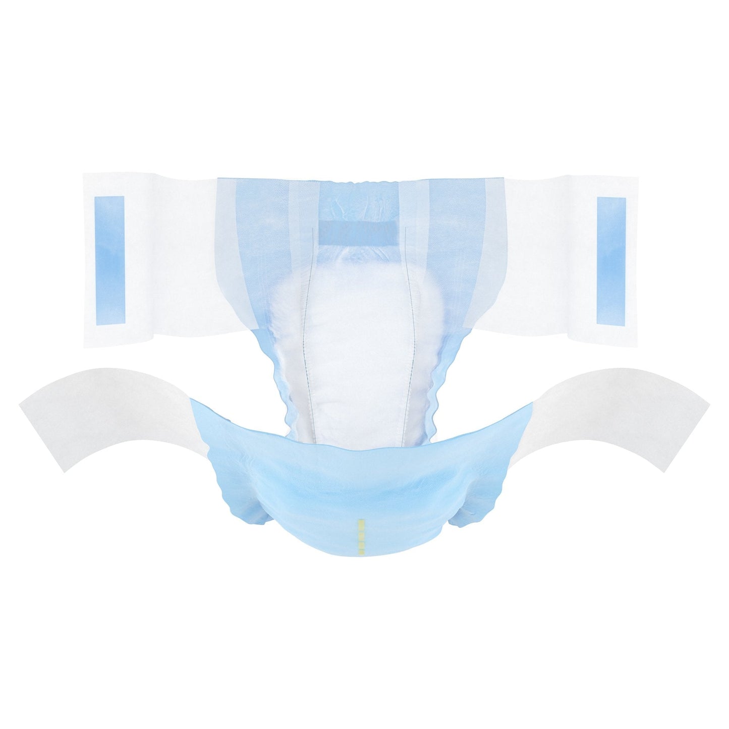 Adult brief Extra L/G, back view with absorbent panel and elastic leg openings