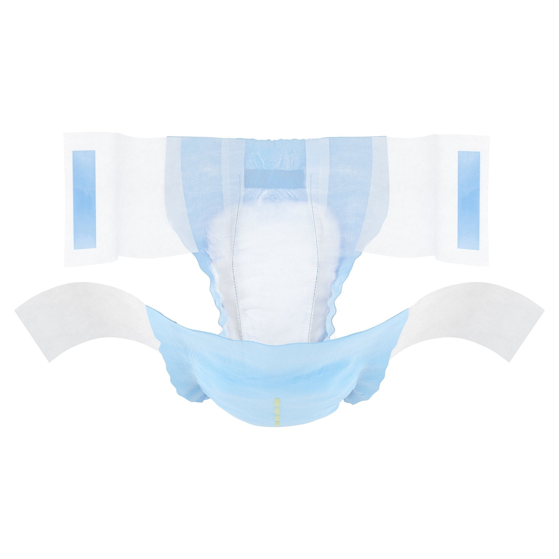Adult brief Extra L/G, back view with absorbent panel and elastic leg openings