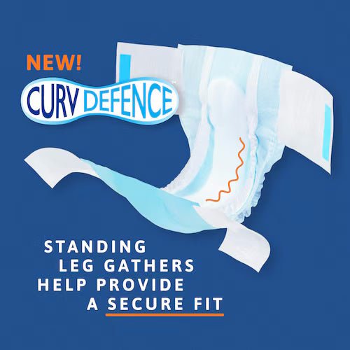 Disposable protective brief with curved design and leg guards for secure fit
