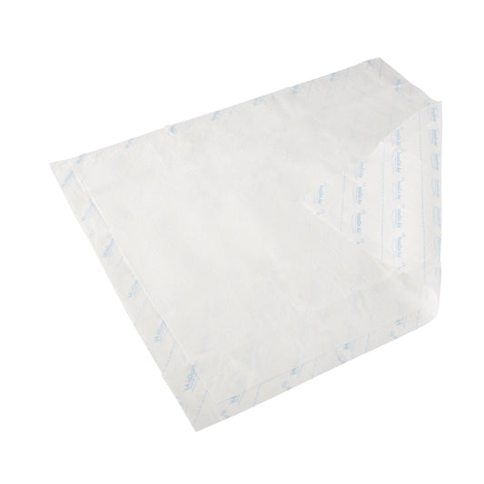 White TENA InstaDri Air underpad, moderate absorbency, with blue printed side labels