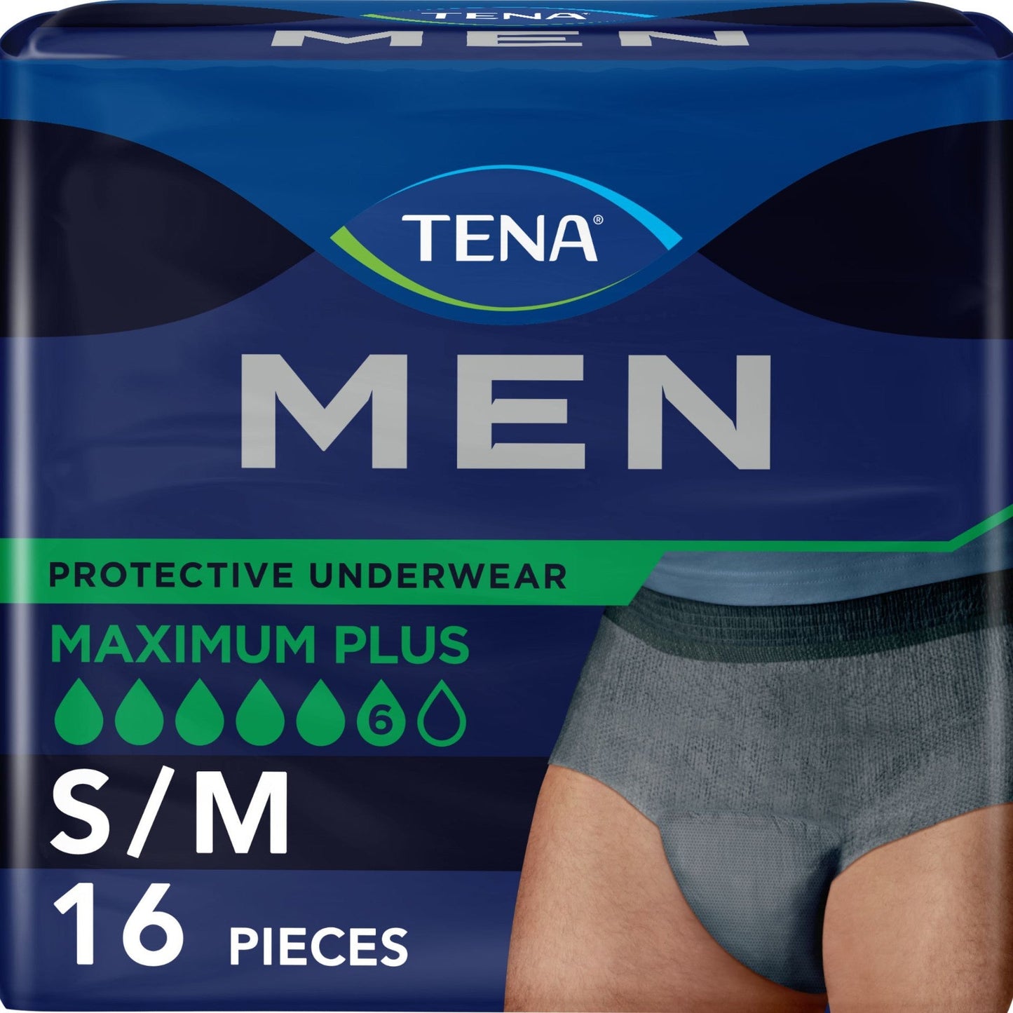 Men protective underwear S/M, Maximum Plus, 16-piece pack, grey boxer briefs
