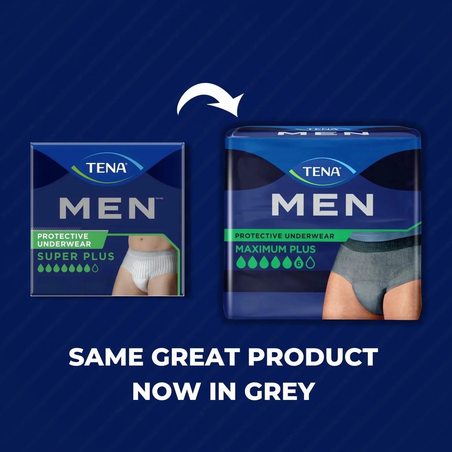 Men protective underwear variety packs: Super Plus and Maximum Plus in grey