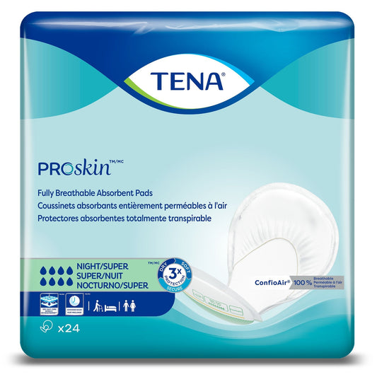 TENA ProSkin fully breathable absorbent pads, Night/Super, x24 pack in box