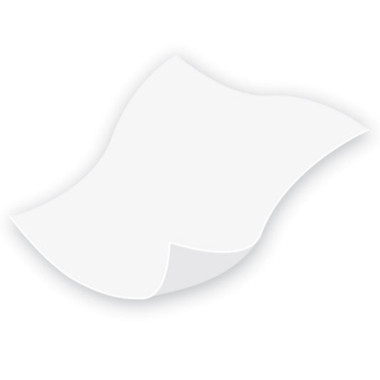 Single white cleansing cloth with curved cut edge, soft absorbent wipe