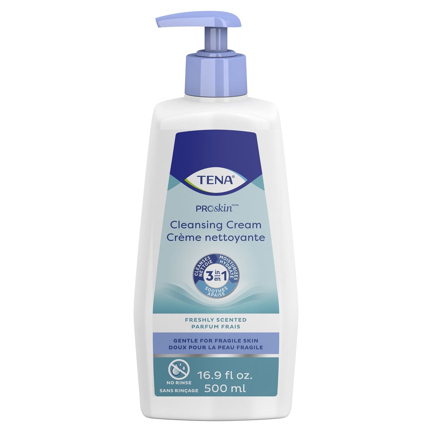 TENA ProSkin cleansing cream pump bottle, freshly scented, 16.9 fl oz (500 ml)